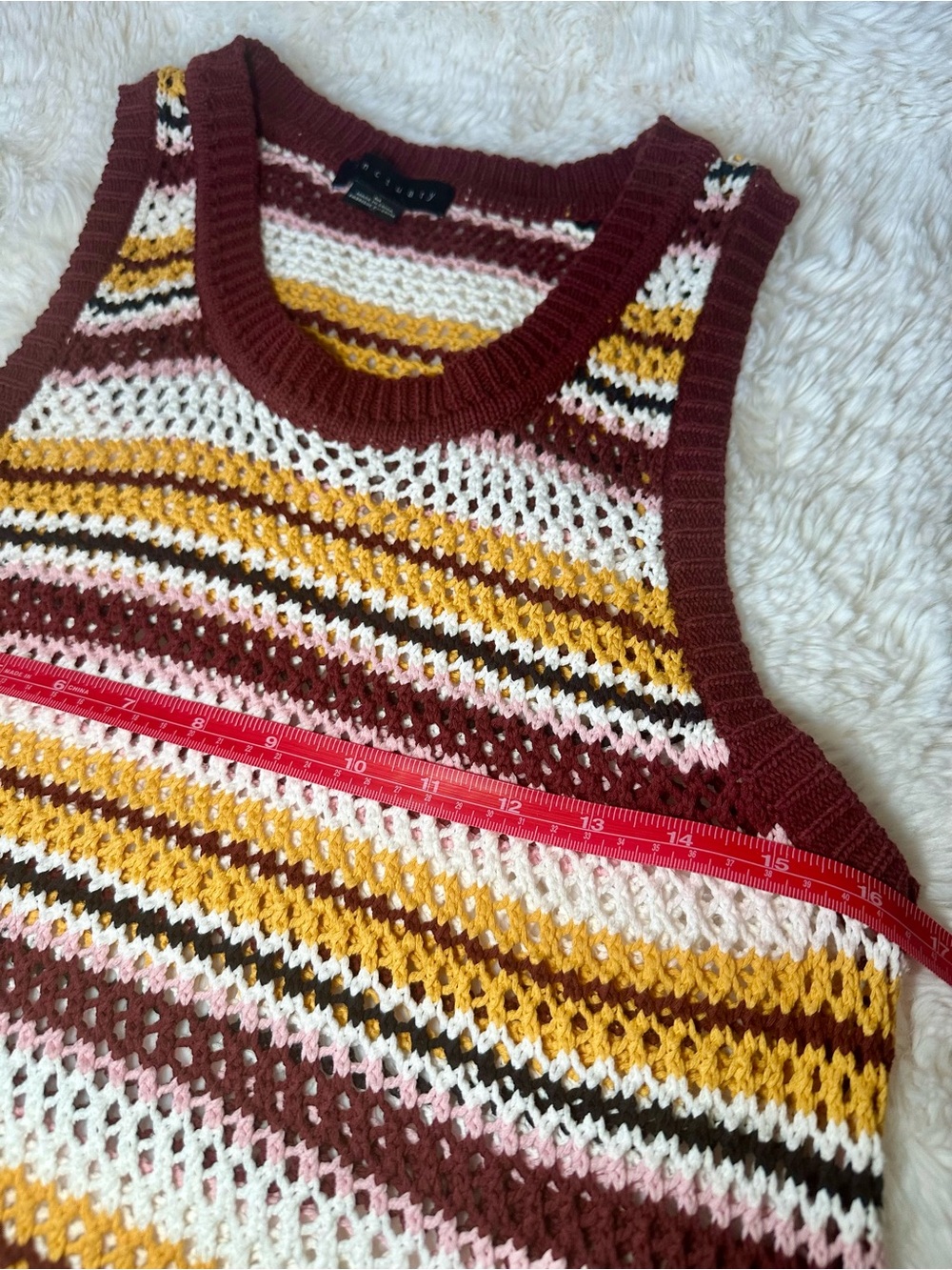 Sanctuary Sunland Stripe Open Knit Sweater Tank Medium NWOT - Picture 3 of 8